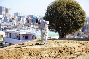 [家づくりblog]仙台の街が見える家　整地作業